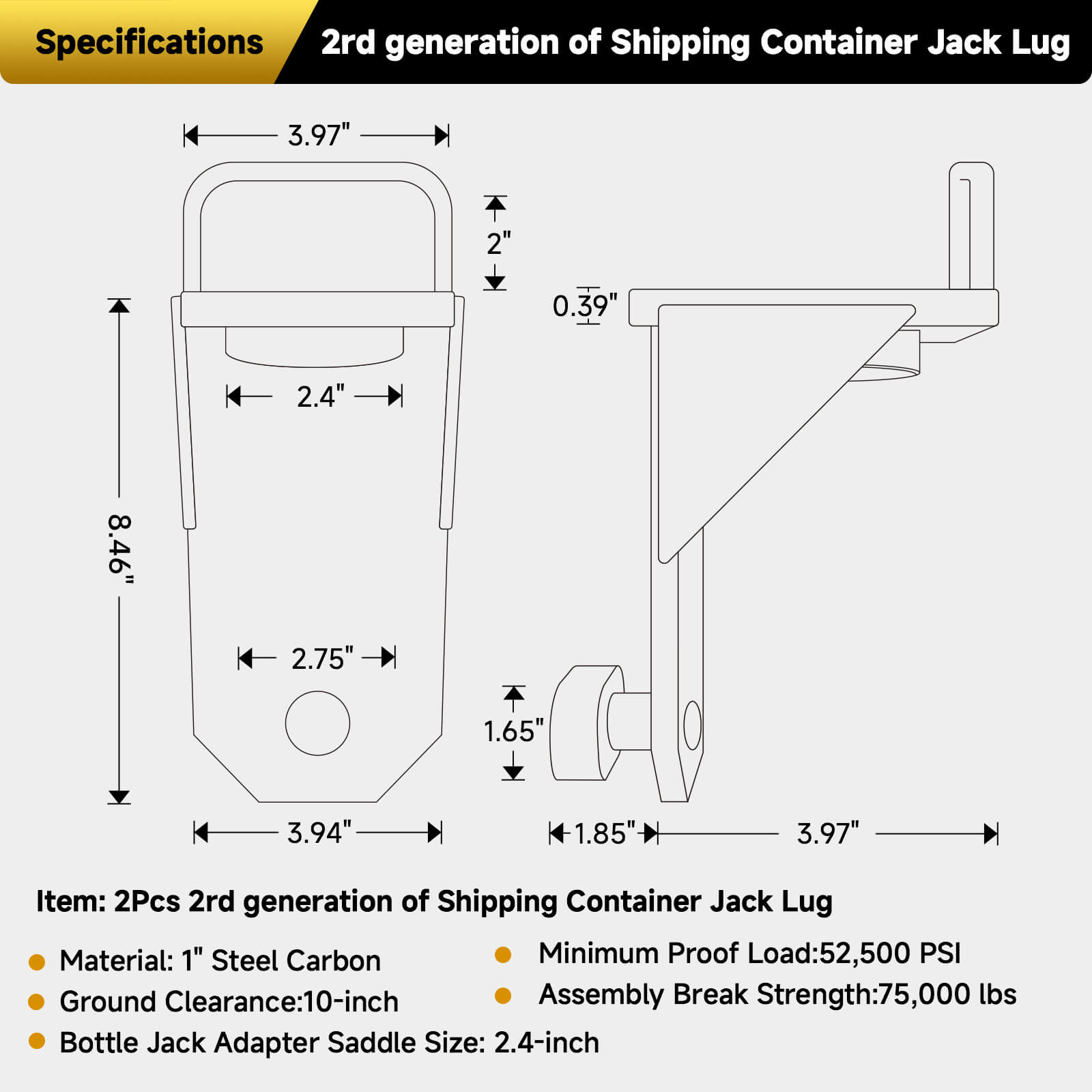 Shipping Container Jack Lug Leveler