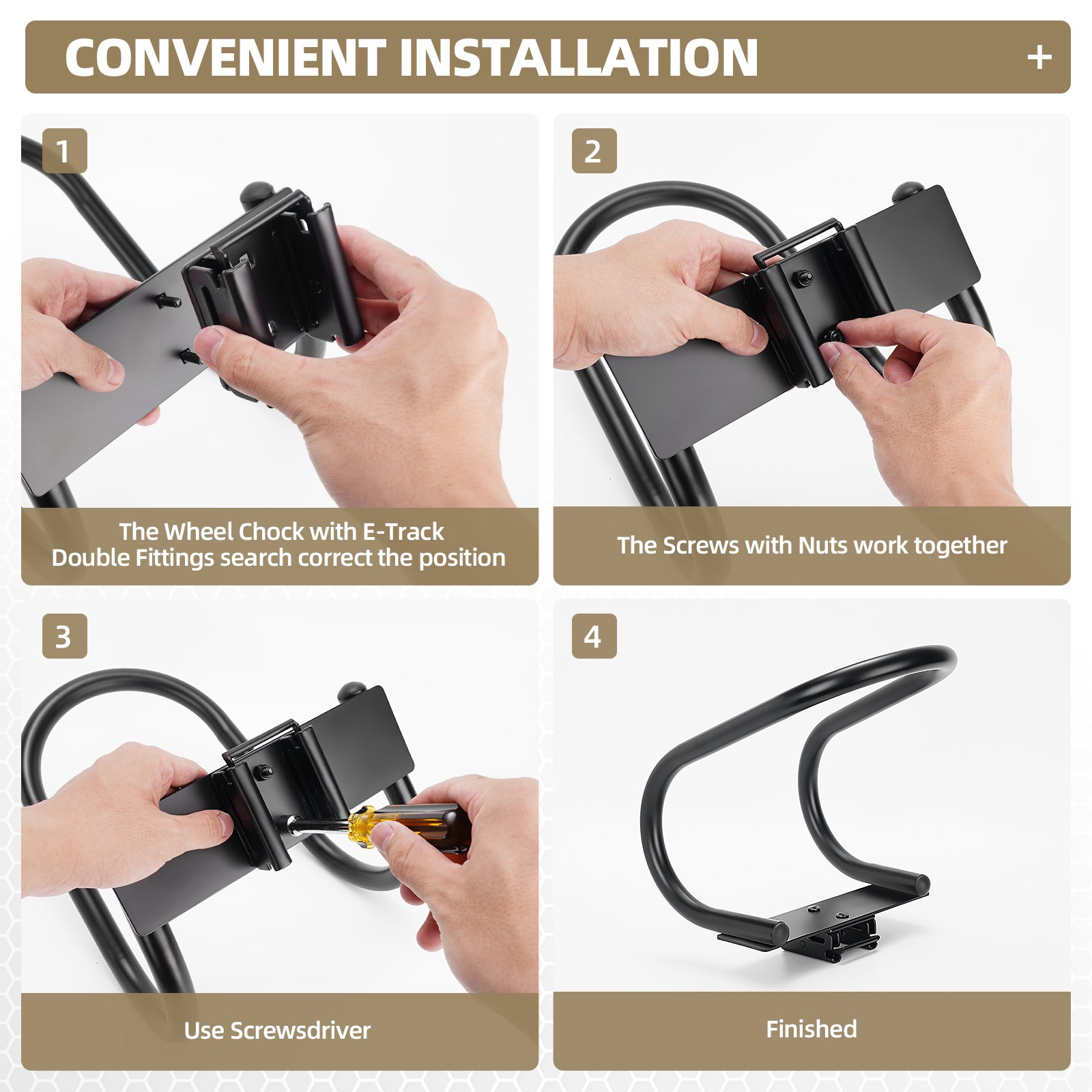 E-Track Wheel Chock & Strap Tie-Down Kit (2-Pack)
