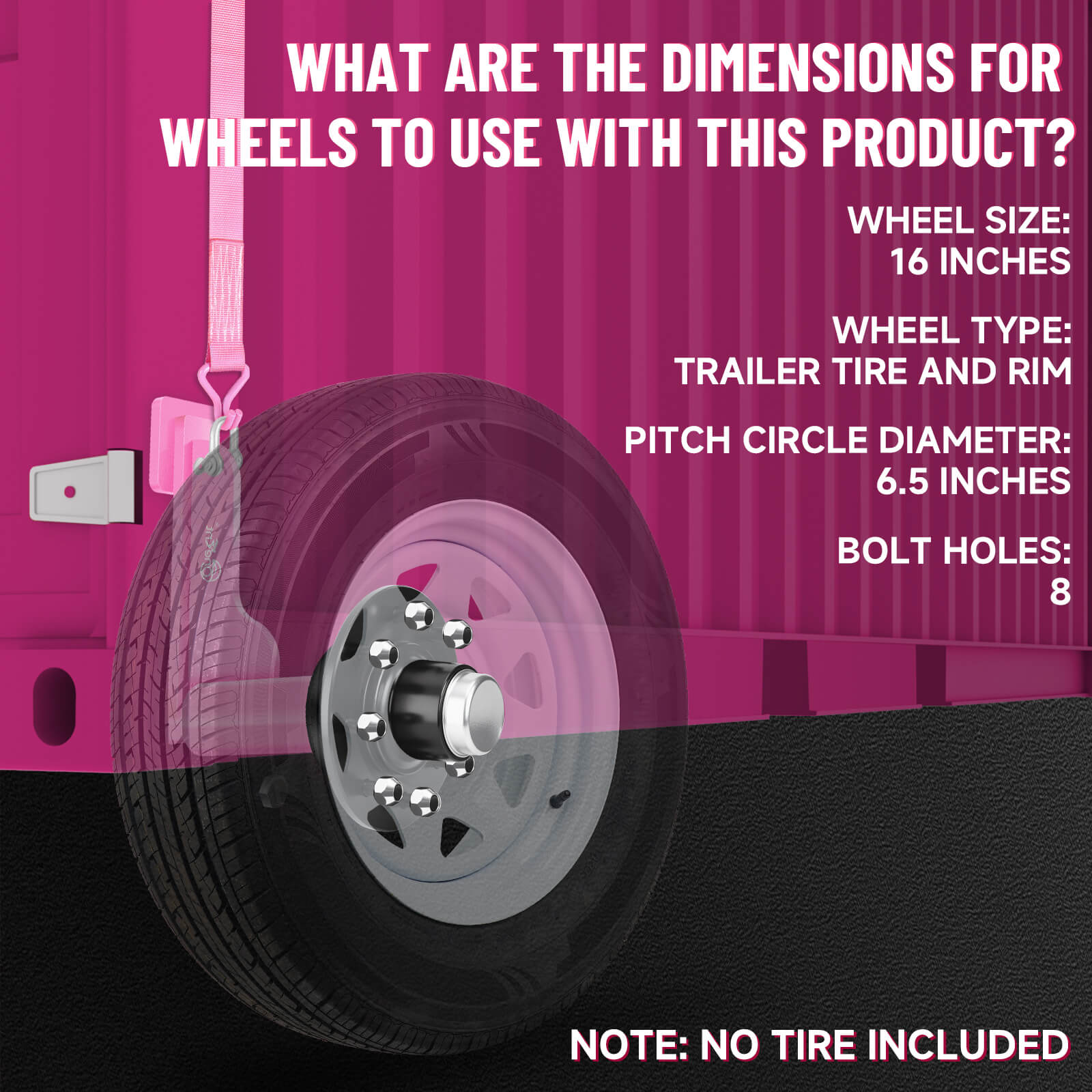Shipping Container Wheels 8-Lug Wheels Kit (2-Pack)