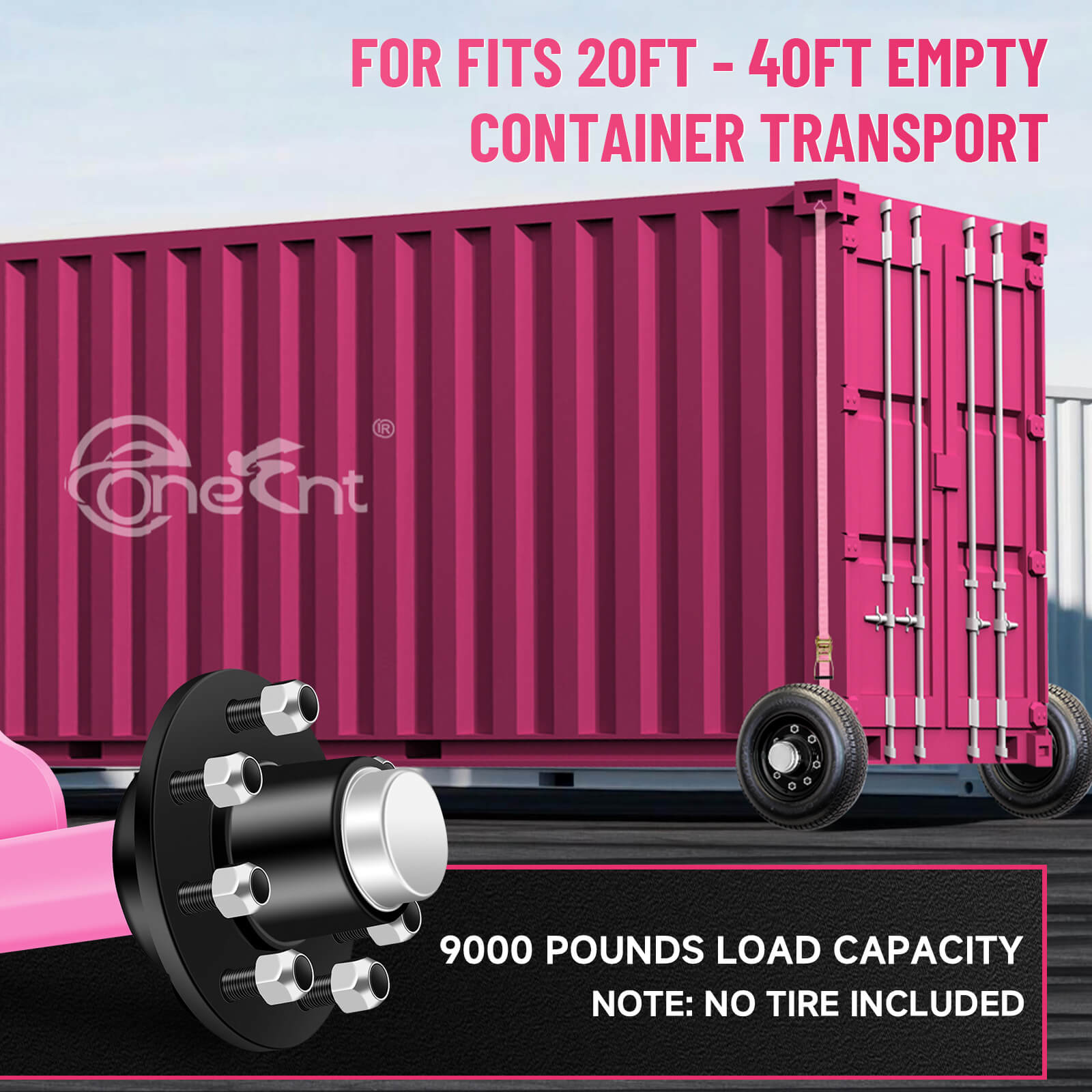 Shipping Container Wheels 8-Lug Wheels Kit (2-Pack)