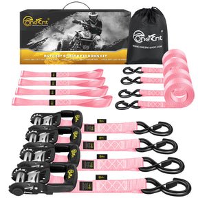 1.6" x 16' Ratchet Tie-Down Straps Kit (4-Pack)