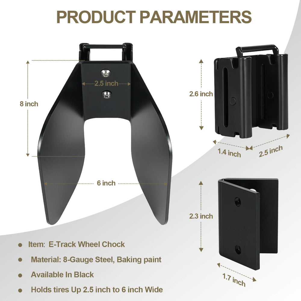 ETrack Wheel ChockE track motorcycle wheel chocks