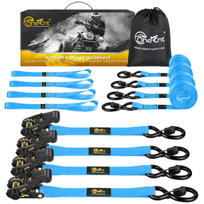 1" x 16' Ratchet Tie-Down Straps Kit (4-Pack)