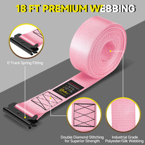 2" x 18' E-Track Ratchet Tie-Down Straps Kit (4-Pack)