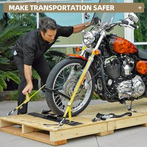 2 Pack E-Track Wheel Chock & Strap Kit|E Track Motorcycle Wheel Chock for Trailers for etrack system