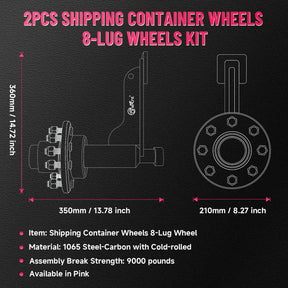 Shipping Container Wheels 8-Lug Wheels Kit (2-Pack)