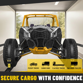 E-Track Tie-Down Rail Kit – Heavy-Duty (4) 5ft E-Track Rails, (4) 2" x 10' Ratchet Straps, 4 V-Ring Tie-Offs, 8 O-Ring Anchors & 8 End Caps for Cargo, Trailers, Trucks, Vans & Motorcycles